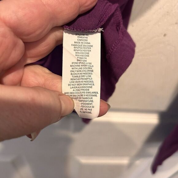 Volcom Women's Large Purple Long Sleeve Shirt Size Large Lightweight Cut Outs‎ - Picture 7 of 7